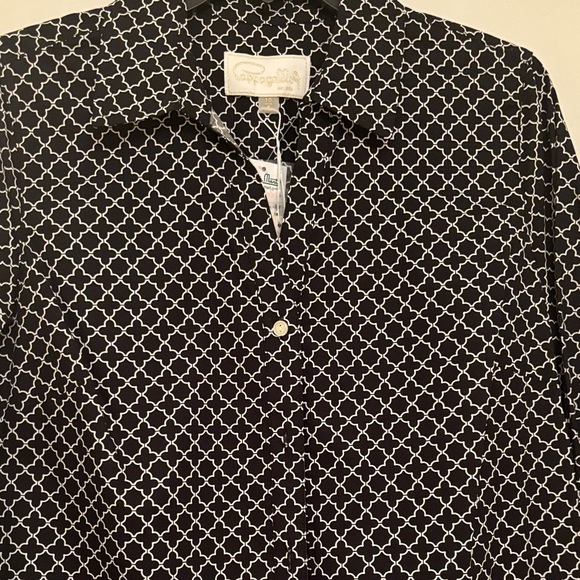 Pappagallo Black and White Geometric Blouse - Picture 3 of 4